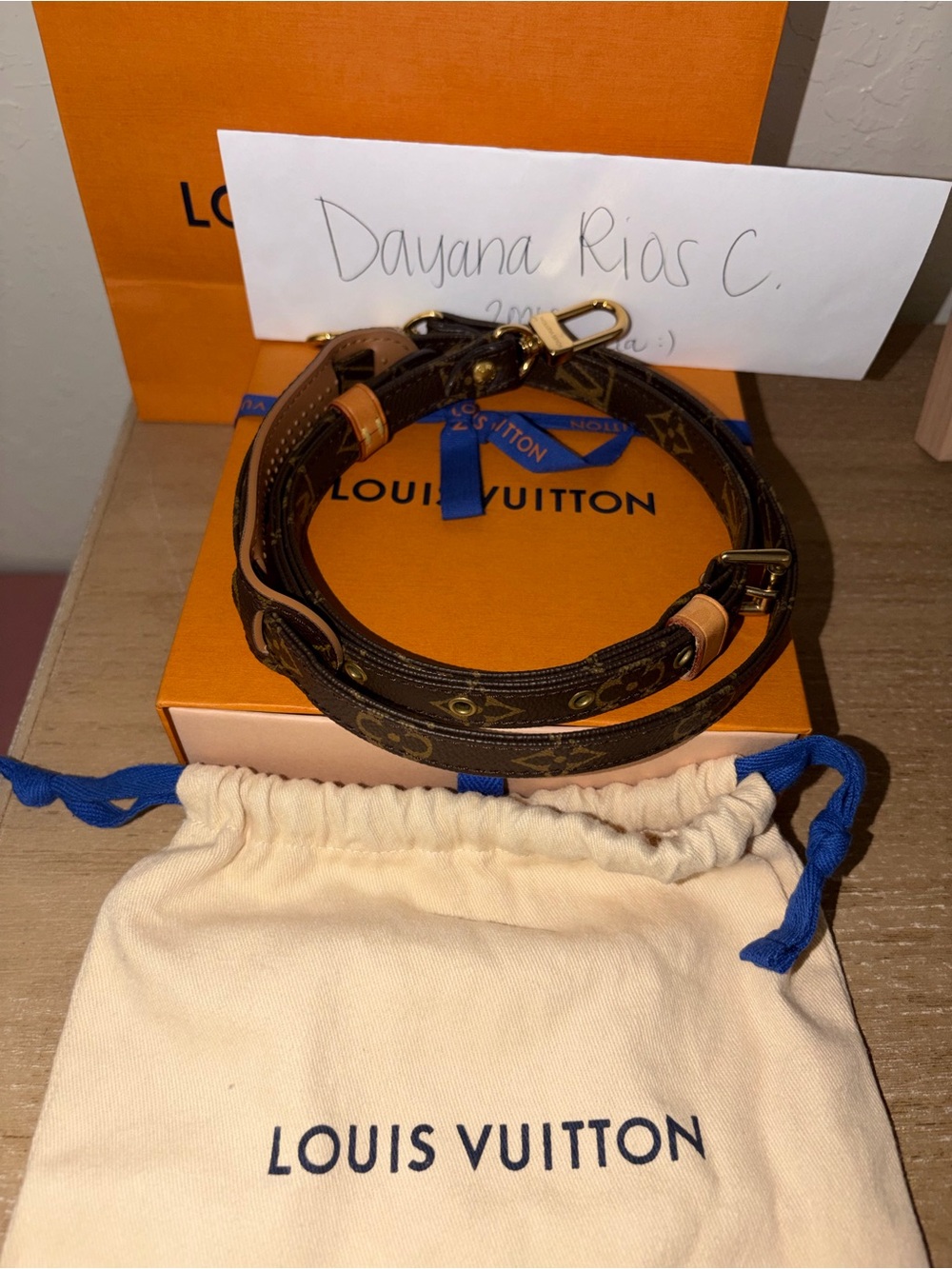 Louis Vuitton Monogram Adjustable Shoulder Strap in Brown and Tan - Picture 2 of 8